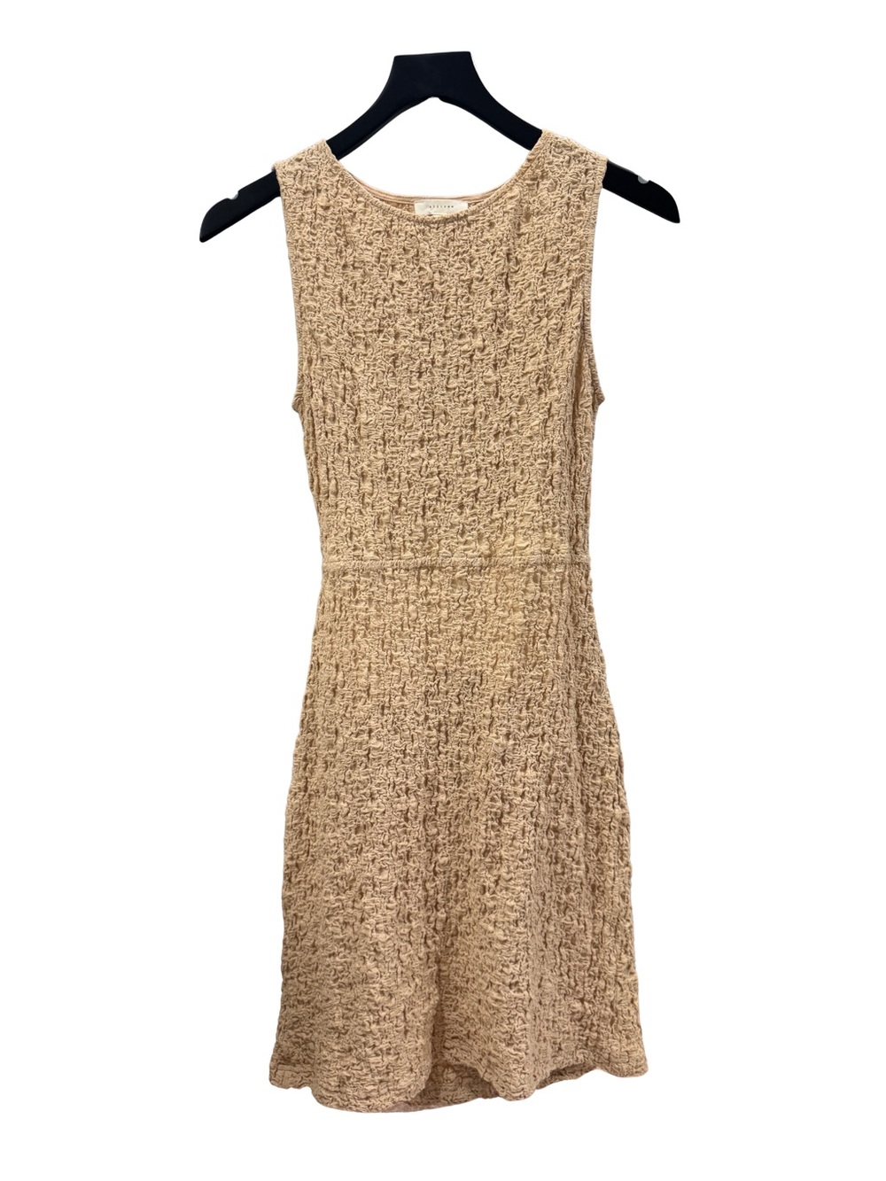 All:Row Textured Open Back Sleeveless Mini Dress Beige Tan Size Small